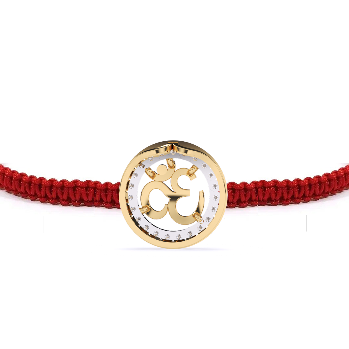 Elegant Om Rakhi Blessed Bond With Lab Diamond Halo
